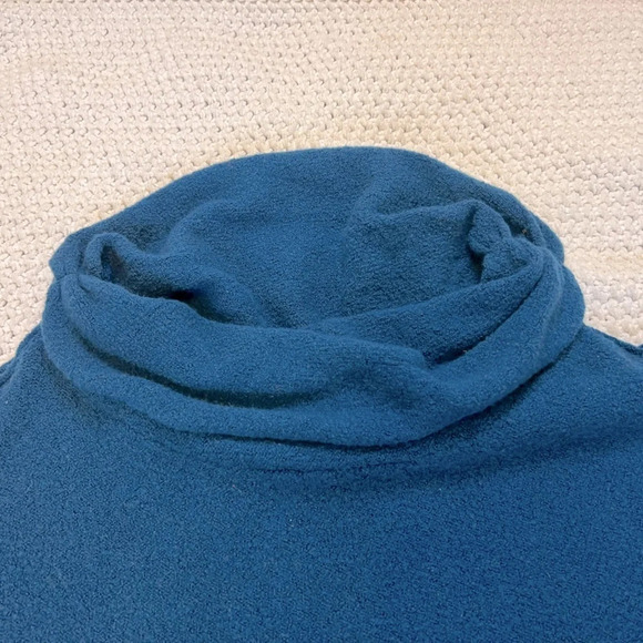 Free People Cotton Bohemian Cowl Neck Dark Teal Ribbed Oversized Sweater Size XS - Picture 11 of 16